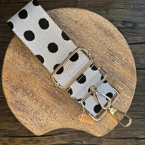 Wide Black White Polka Dot Purse Strap Crossbody Guitar Strap NEW FAST SHIP